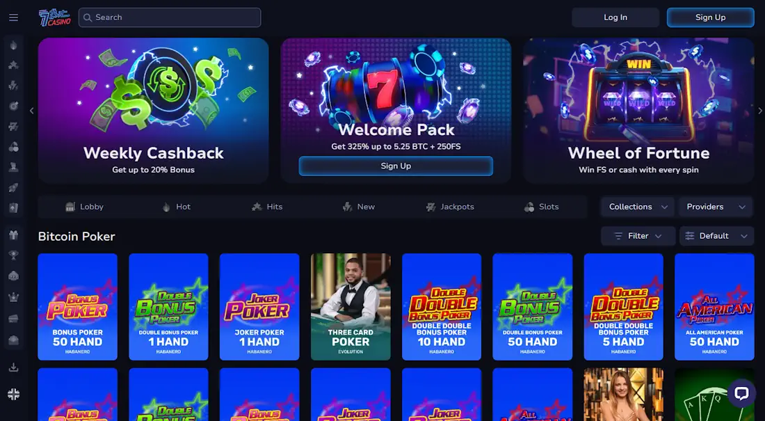 7Bit Casino Poker Screenshot